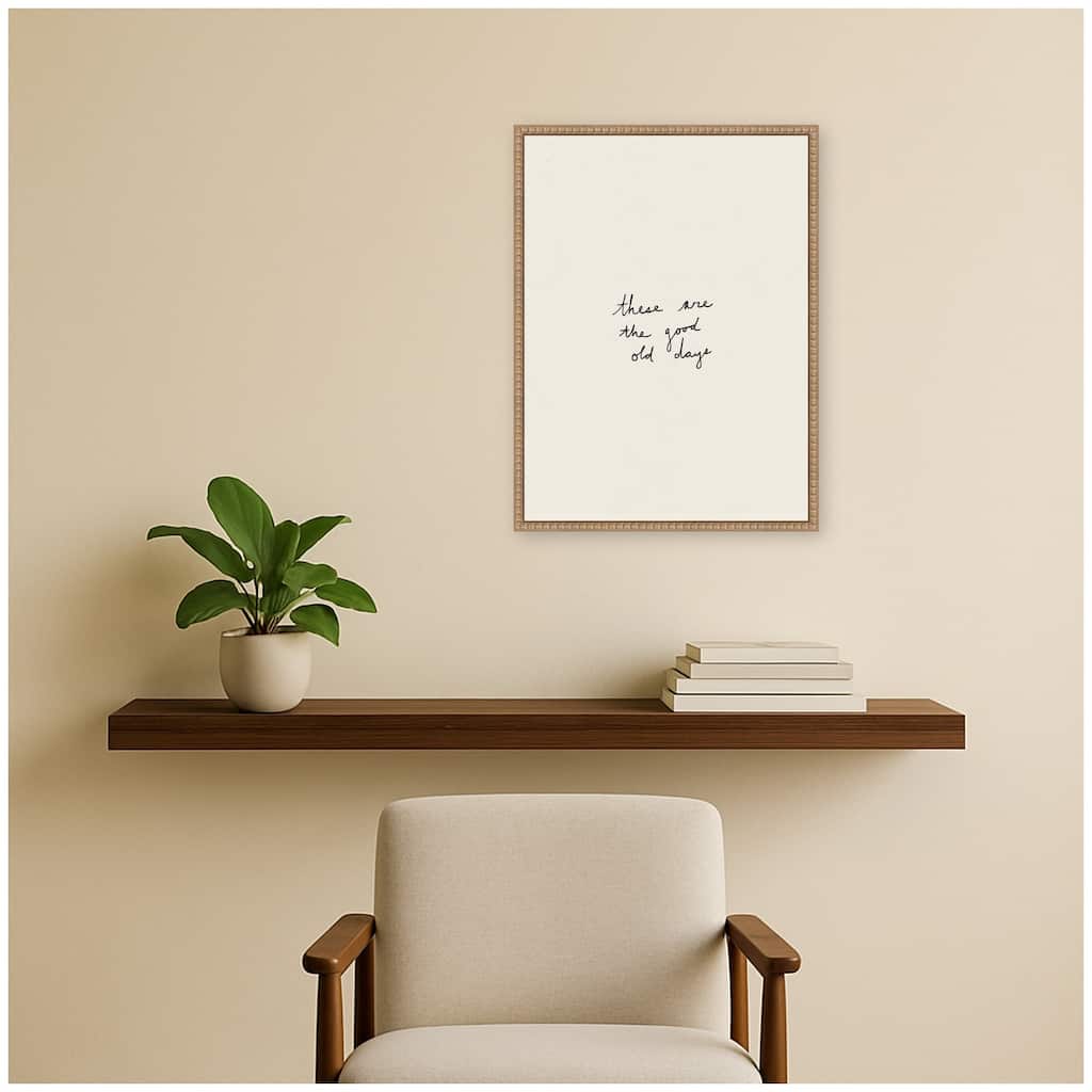 Kate and Laurel Good Old Days Typography by Laura Moss Framed Canvas Wall Art Print