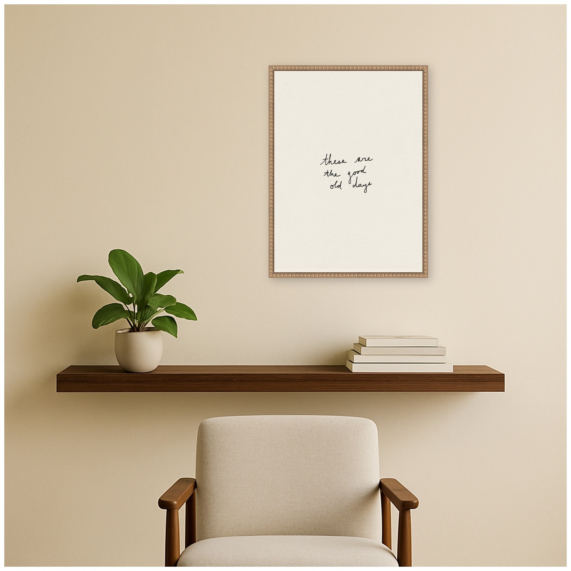Kate and Laurel Good Old Days Typography by Laura Moss Framed Canvas Wall Art Print