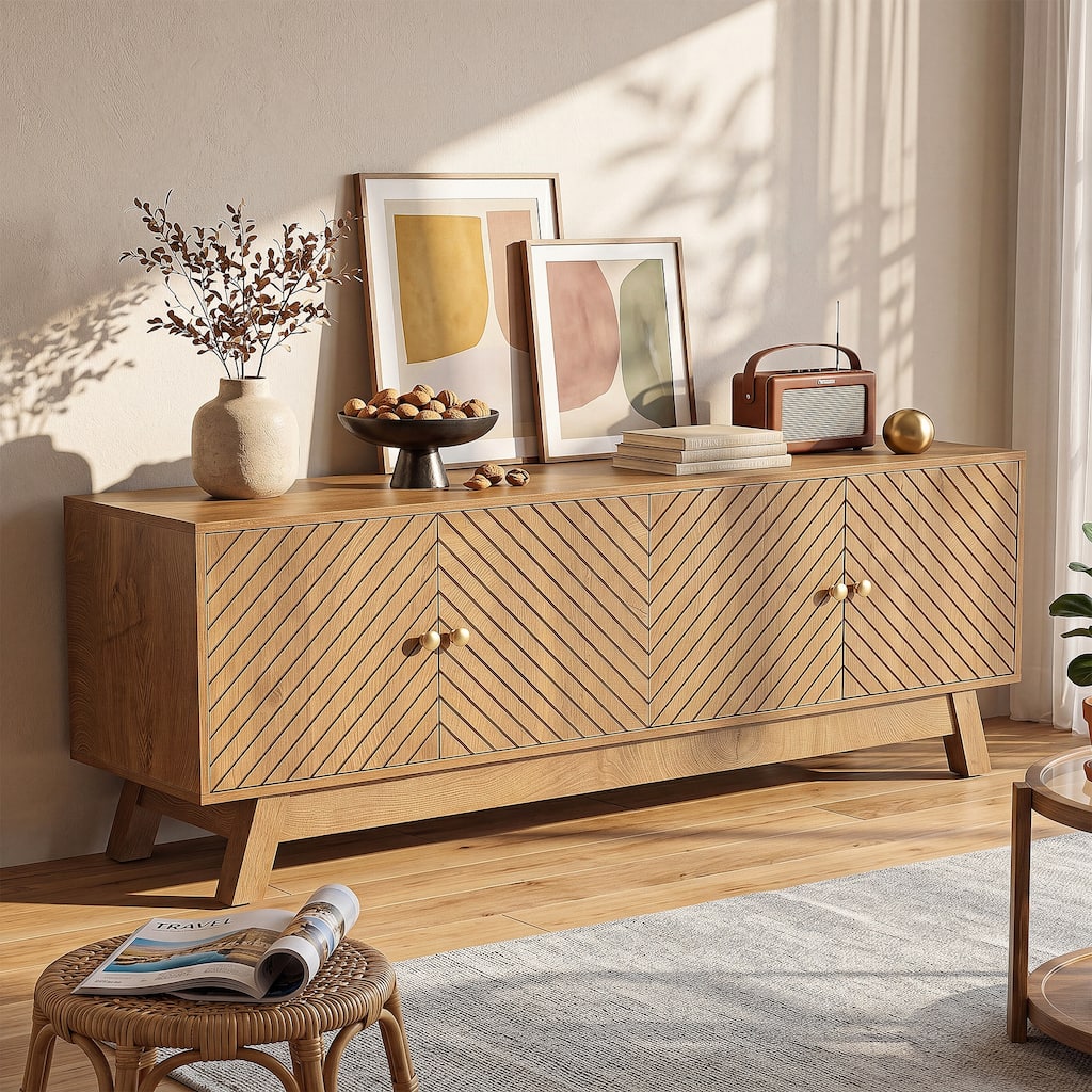 63" Mid-Century Modern TV Stand for TVs Up to 60"