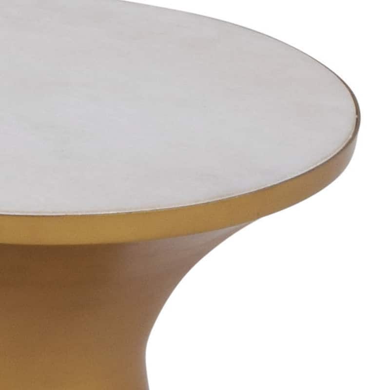 Steve Silver Jamal Steel/ Marble Round Side Table