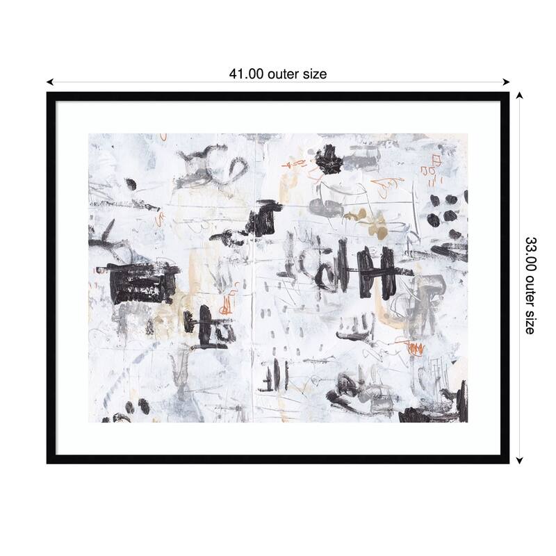 The Subtle Frenzy No. 1 by Melissa Wang Wood Framed Wall Art Print - 41 x 33 in - Black