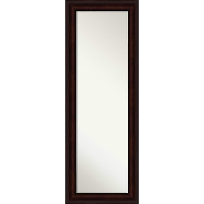 Non-Beveled Full Length On The Door Mirror - Coffee Bean Frame - Coffee Bean Brown - Outer Size: 19 x 53 in