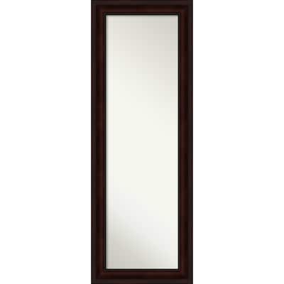 Non-Beveled Full Length On The Door Mirror - Coffee Bean Frame - Coffee Bean Brown - Outer Size: 19 x 53 in