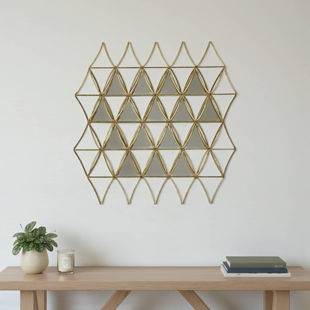 HomeRoots 36" Gold Metal Accent Mirror - 35.00 in. x 36.00 in. x 3.00 in.