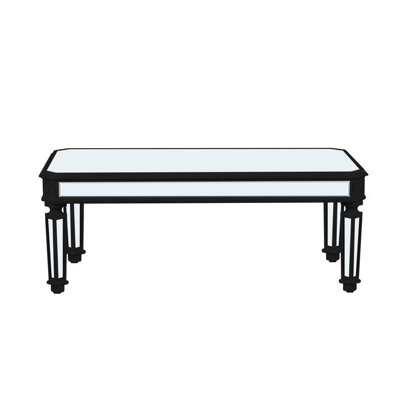 Modern Center Table Silver Mirrored Coffee Table for Living Room