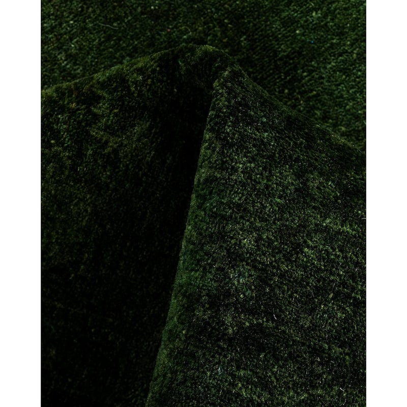 Fine Vibrance One-of-a-Kind Hand-Knotted Area Rug - Green, 5' 2" x 7' 4" - 5' 2" x 7' 4"
