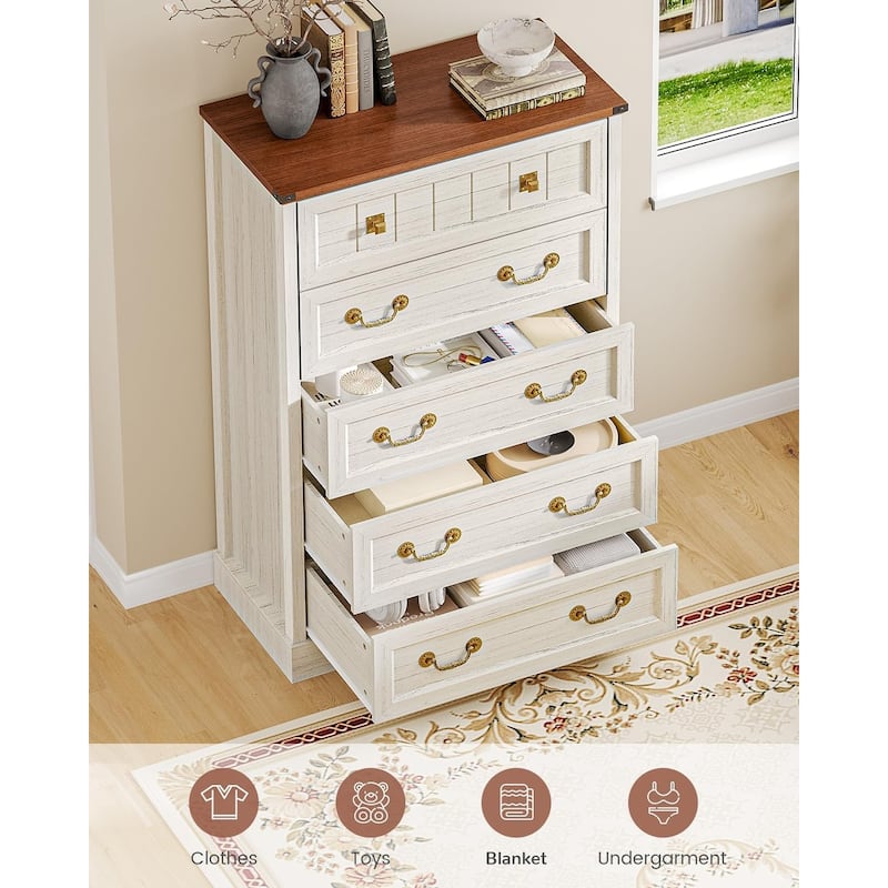 Farmhouse Drawers Dresser for Bedroom Wood Rustic Chest of Drawers