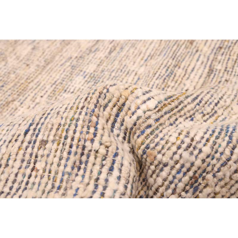 ECARPETGALLERY Braid weave Sienna Ivory Wool Kilim - 9'0 x 12'0