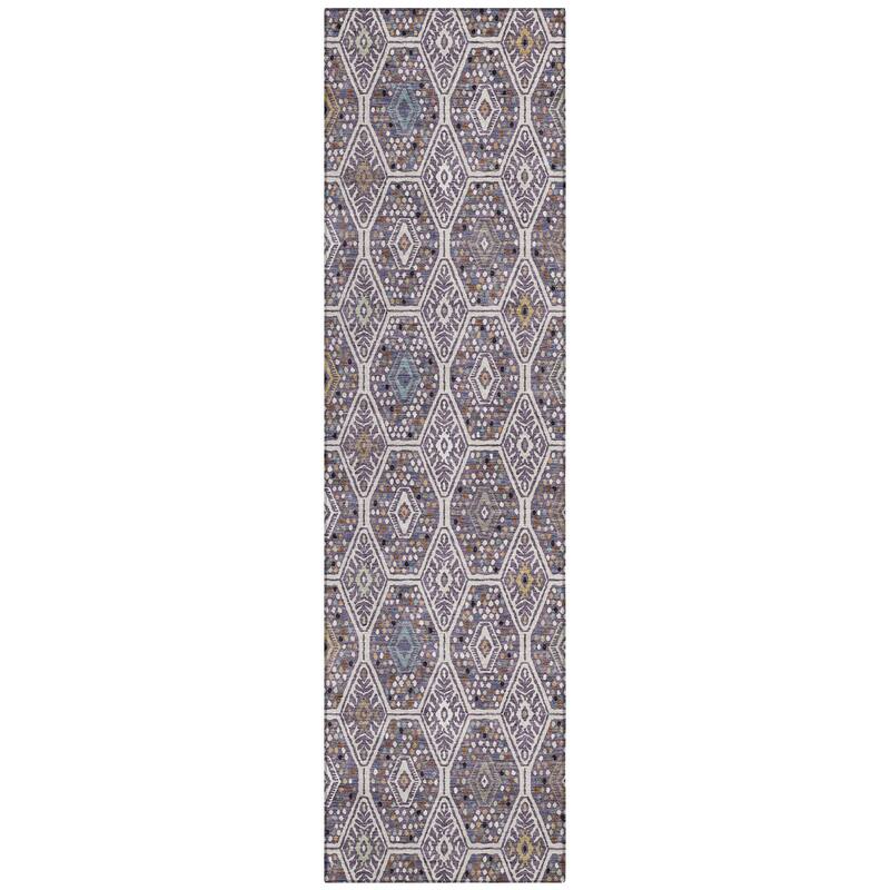 Machine Washable Indoor/ Outdoor Modern Hexi Chantille Rug