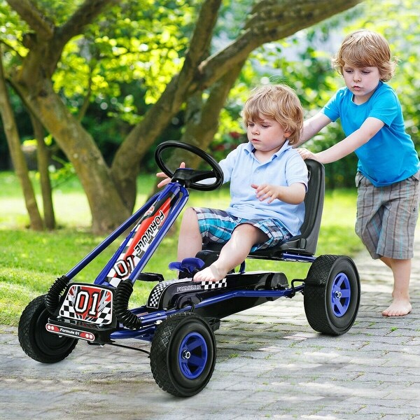 4 Wheels Kids Ride On Pedal Powered Bike Go Kart Racer Car Outdoor