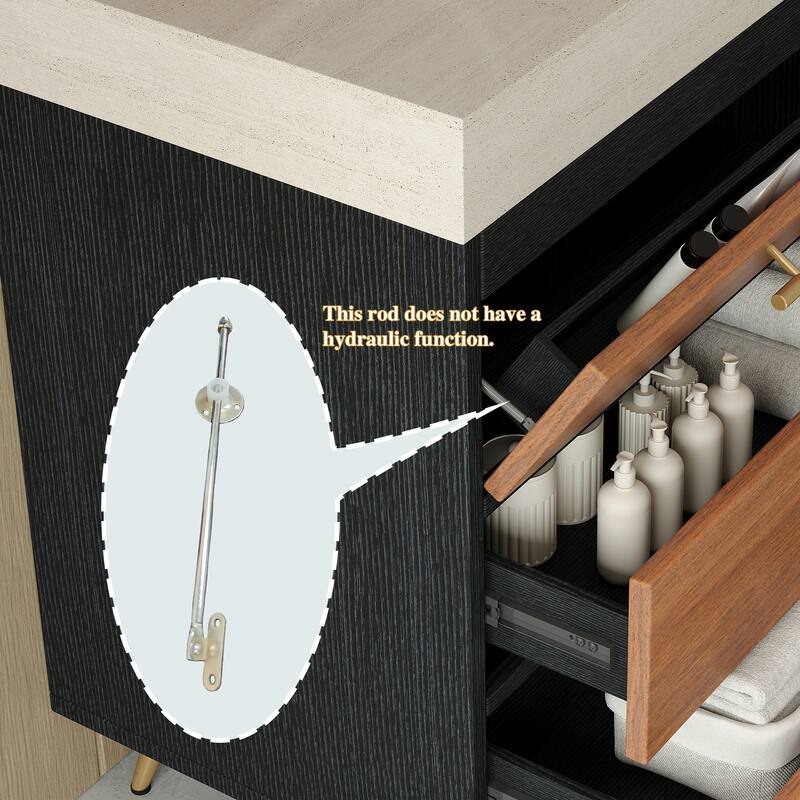 Modern Free-Standing Bathroom Vanity with Ceramic Vessel Sink & Durable Sintered Stone Top