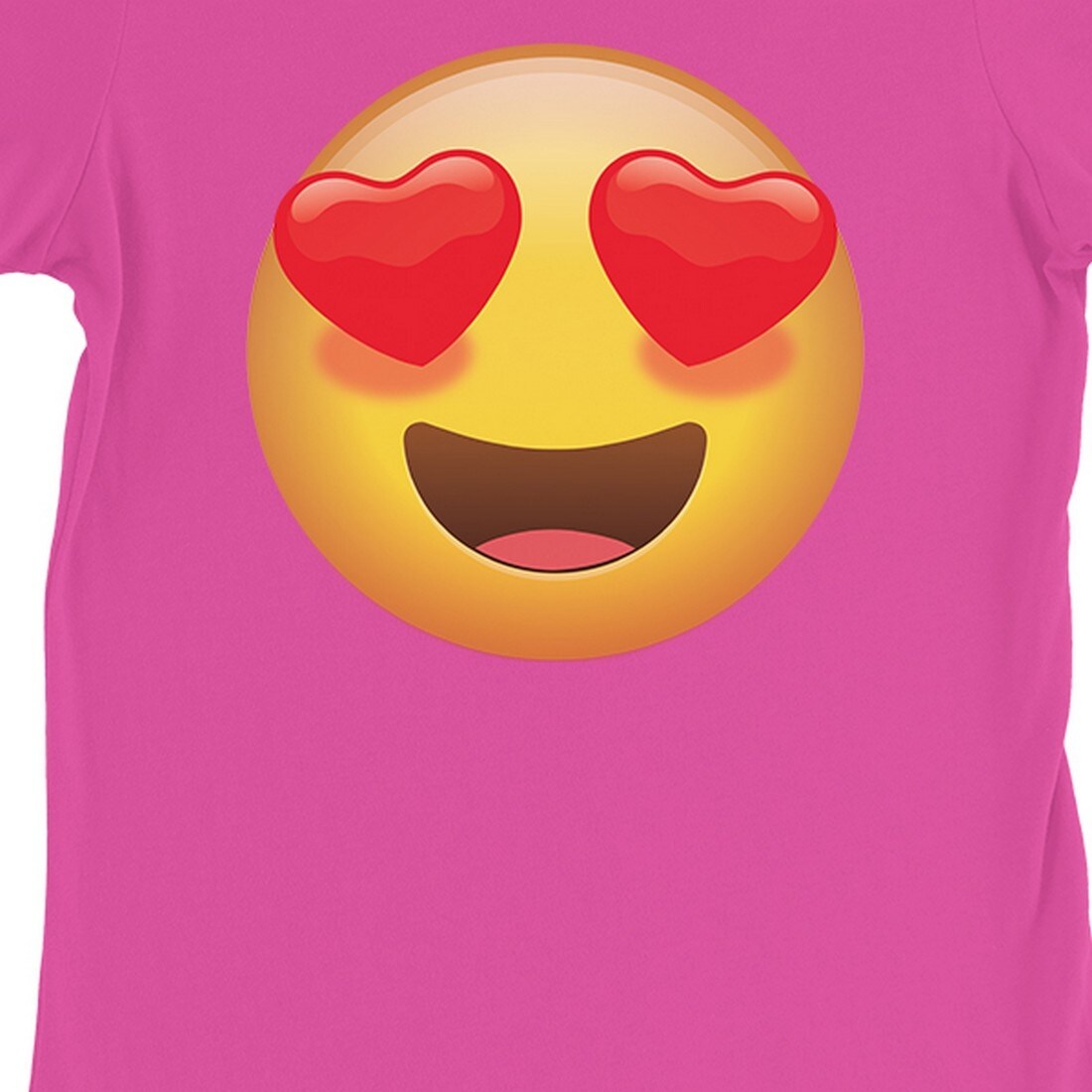 Shop Emoji Heart Eyes Womens Hot Pink Excited Adorable Halloween T