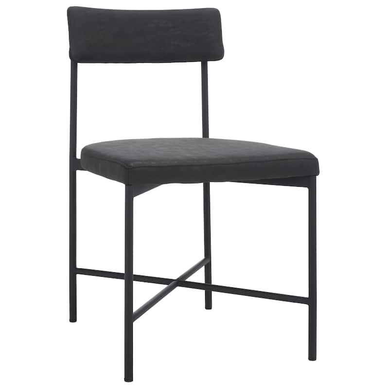 SAFAVIEH Lulah Modern Faux Leather Dining Chair (Set of 2) - 19.3" W x 22.5" L x 35" H - 19Wx23Dx35H