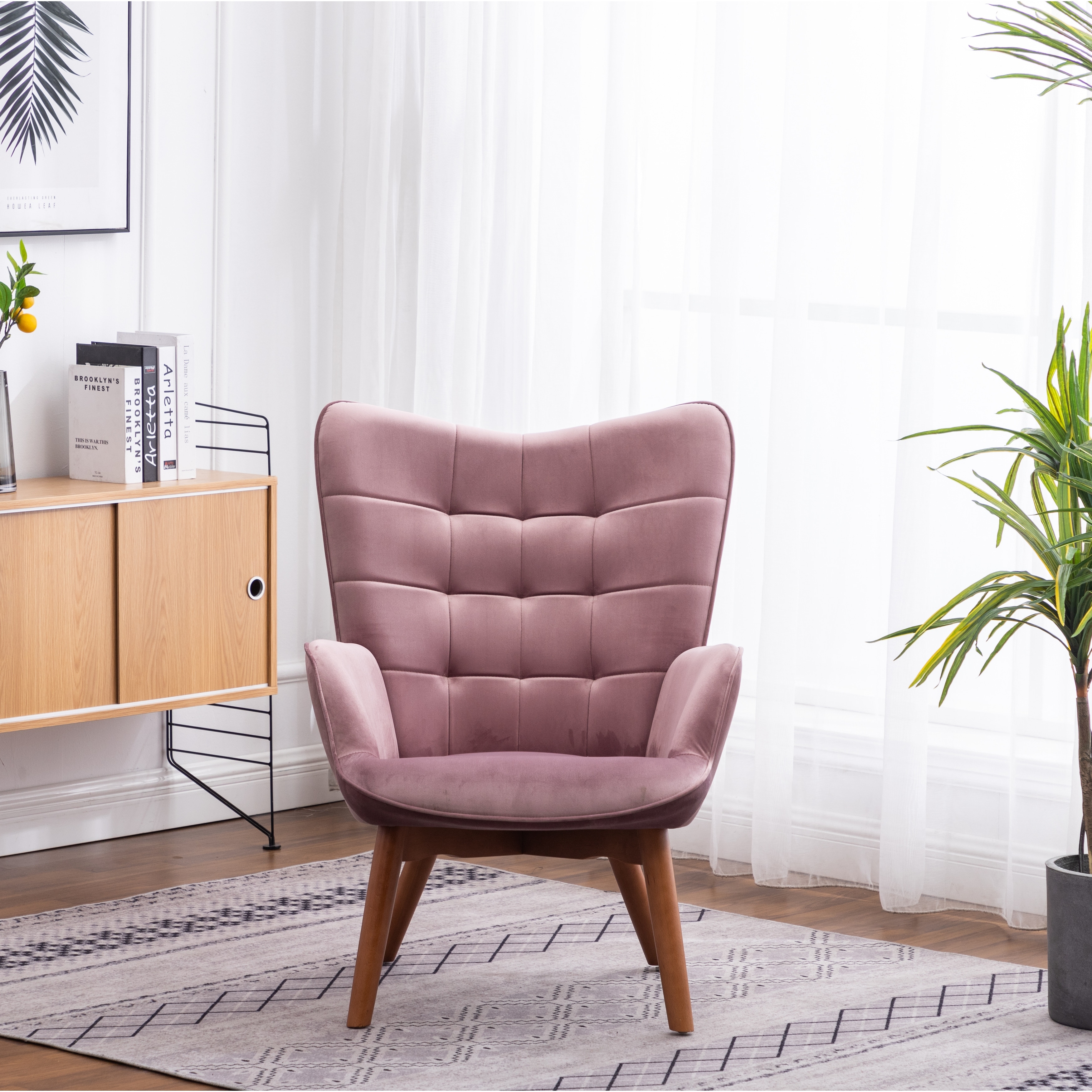 Carson carrington aasen contemporary shop silky velvet tufted accent chair