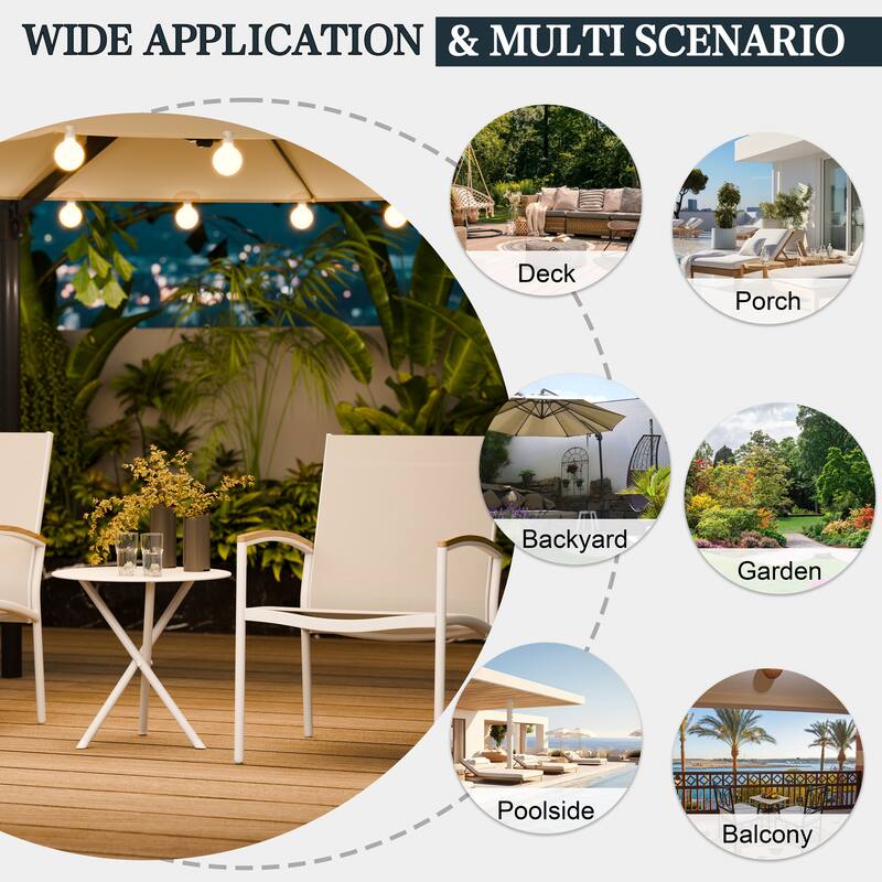 Futzca 3-Piece Patio Bistro Sets, Two Chairs with Coffee Table