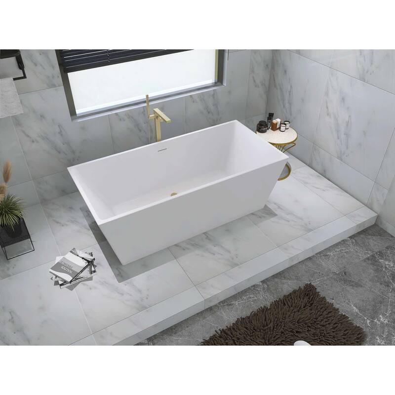 Timothy Soaking Rectangular Bathtub in Glossy White