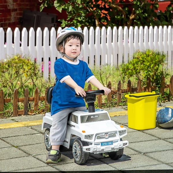 slide 2 of 2, Kids SUV Style Push Car with Horn, Music, Lights,White
