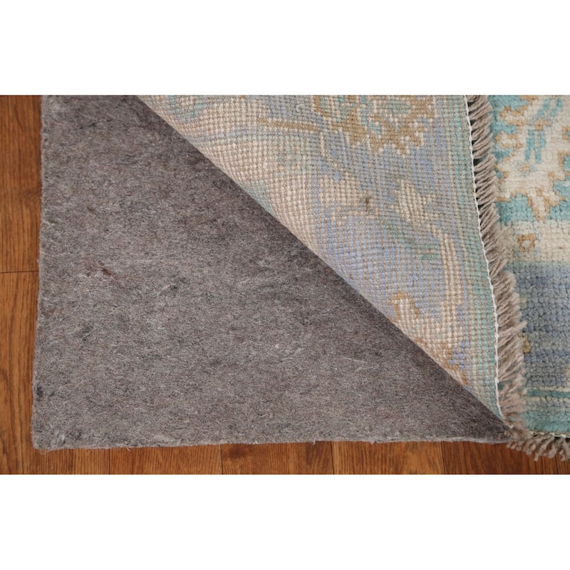 Hand Knotted Oriental 100% Wool Carpet Transitional Floral Navy Blue & Blues Oushak Area Rug - 2' 11'' X 2' 0''