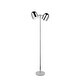 preview thumbnail 6 of 23, Estefani 6ft Power Cord, Foot Switch, 2 Lights Floor Lamp Chrome