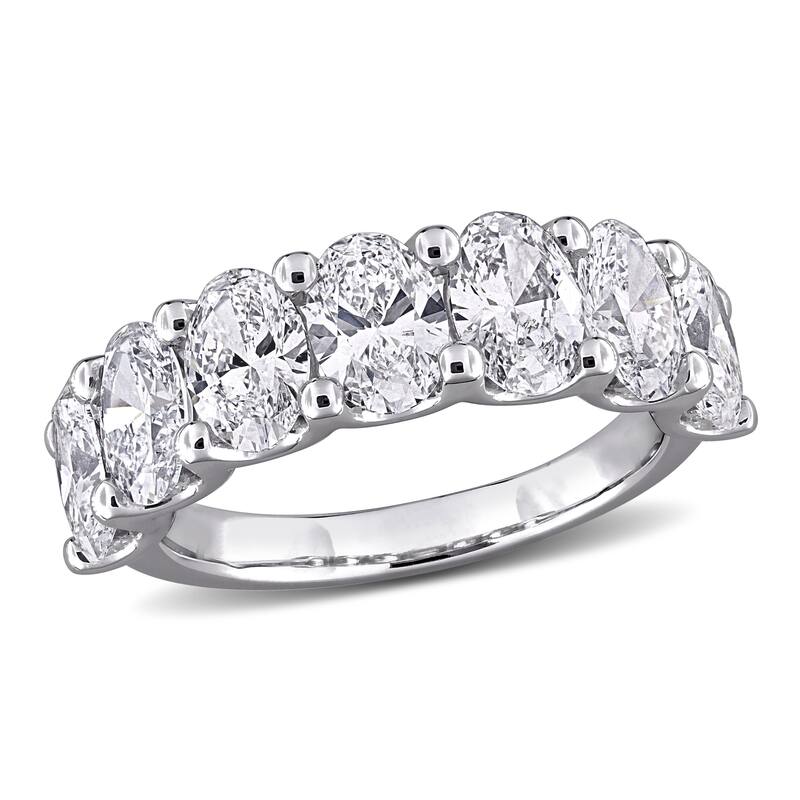 Miadora 3 1/2ct TW Oval-Cut Lab-Grown Diamond 7-Stone Semi-Eternity Band 14k White Gold