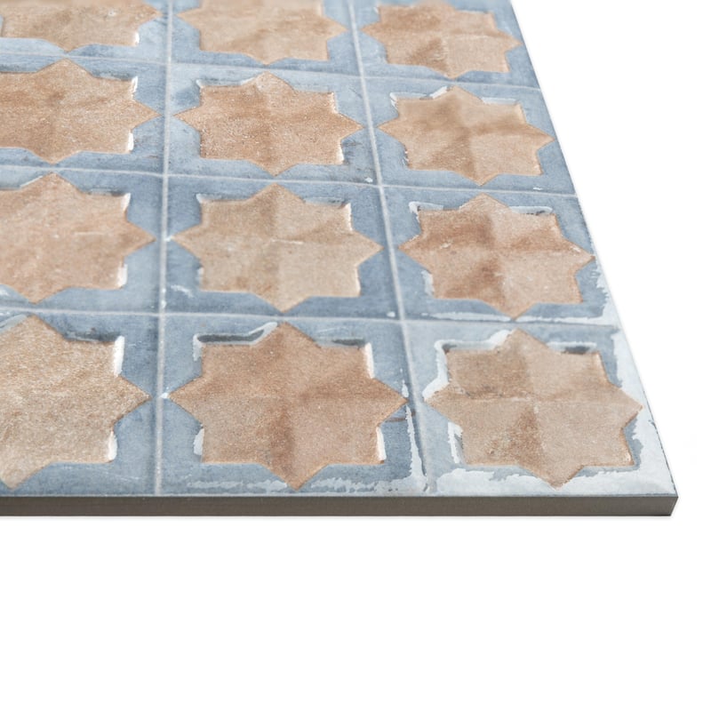 Merola Tile Tetuan Astre Cotto Blue 12-1/8" x 21-7/8" Porcelain Wall Tile