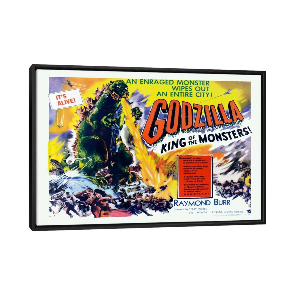iCanvas "Godzilla" by Vintage Apple Collection Framed Canvas Print