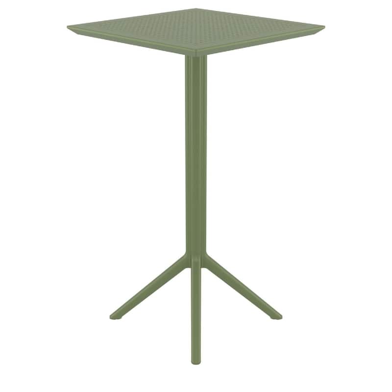 24" Olive Green Square Folding Bar Table