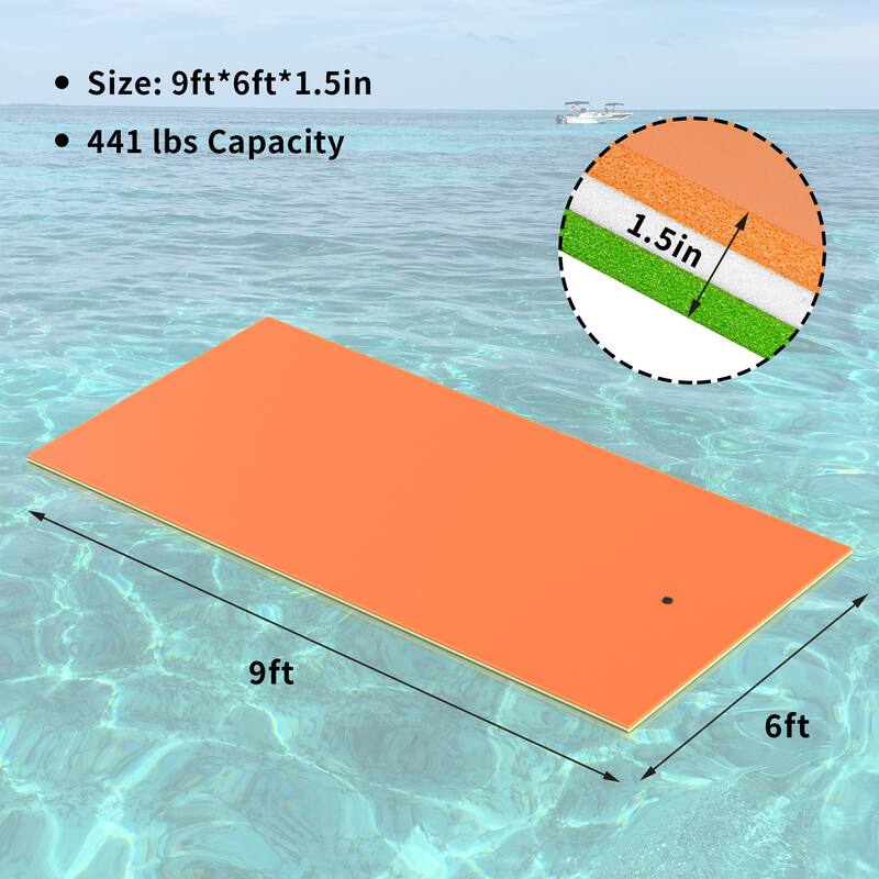 Lily Pad Floating Water Mat 3 Layer for Water Recreation and Relaxing
