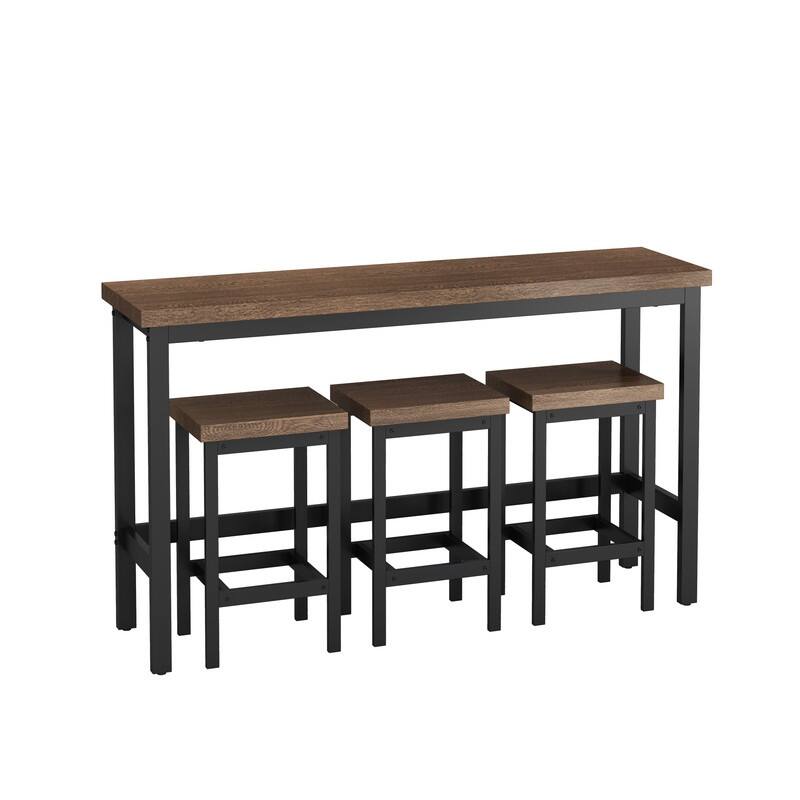 Modern Design Kitchen Dining Table,Pub Table,Long Dining Table Set with 3 Stools,Easy Assembly