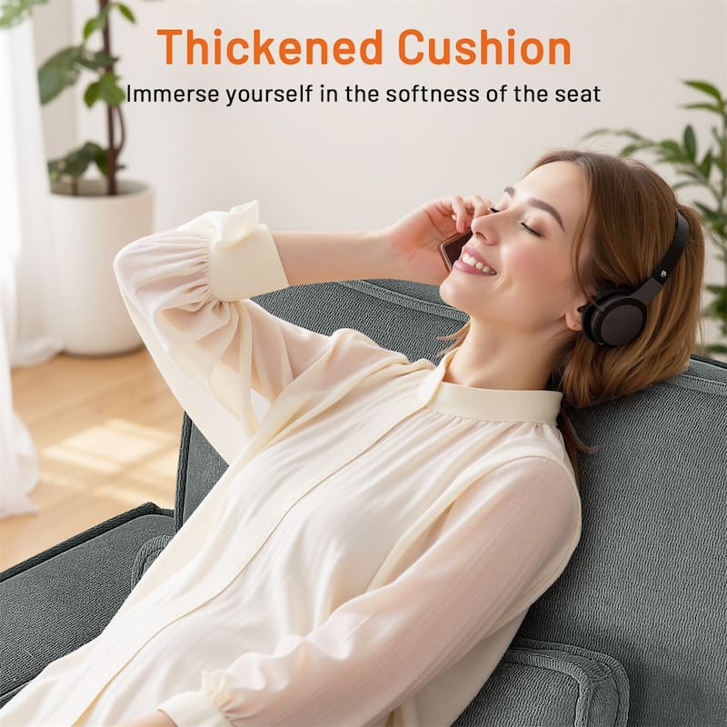 70.9” Chenille Couches, Modern Sofa Couch with 2 Cup Holder and Pillows for Living Room/Bedroom/Office/Apartment