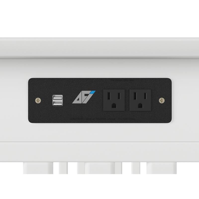 Mission Writing Desk with Drawer and Built In USB Charger in White