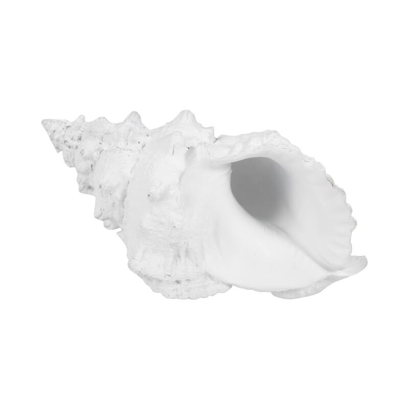 Sagebrook Home Coastal Charm 9" Polyresin White Conch Shell Figurine - 10" x 5" x 5"