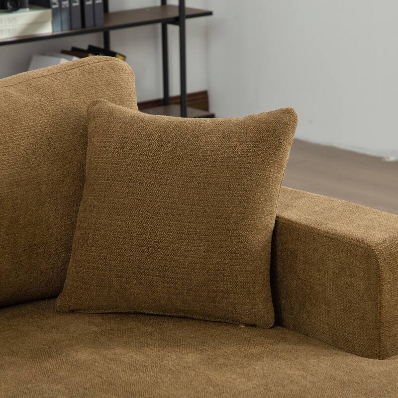 56.3" Wide Extra Large Chenille Sofa Bed, Sturdy Metal Legs, Strong Load-Bearing for Living Room, Bedroom, Apartment