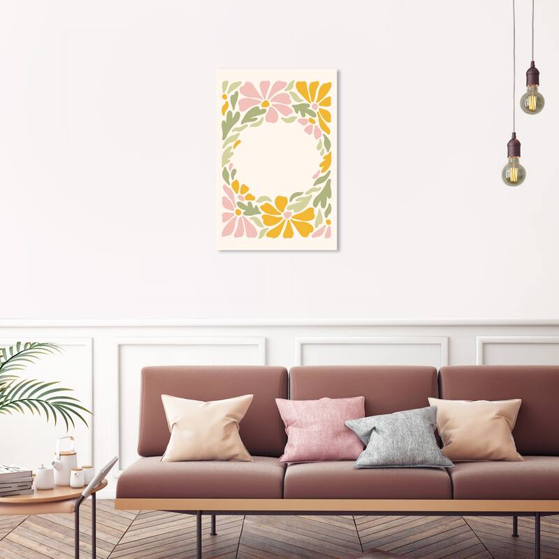 Wynwood Studio Canvas Floral and Botanical For a Floral Selfie Pink Modern & Contemporary Wall Art Canvas Print
