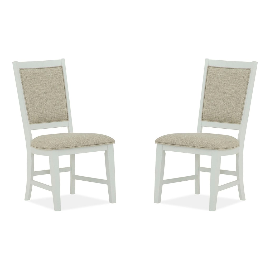Magnussen Home Heron Cove Chalk White And Dovetail Grey Upholstered Side Chair Two Pack - 19.75''W x 24''D x 39.75''H