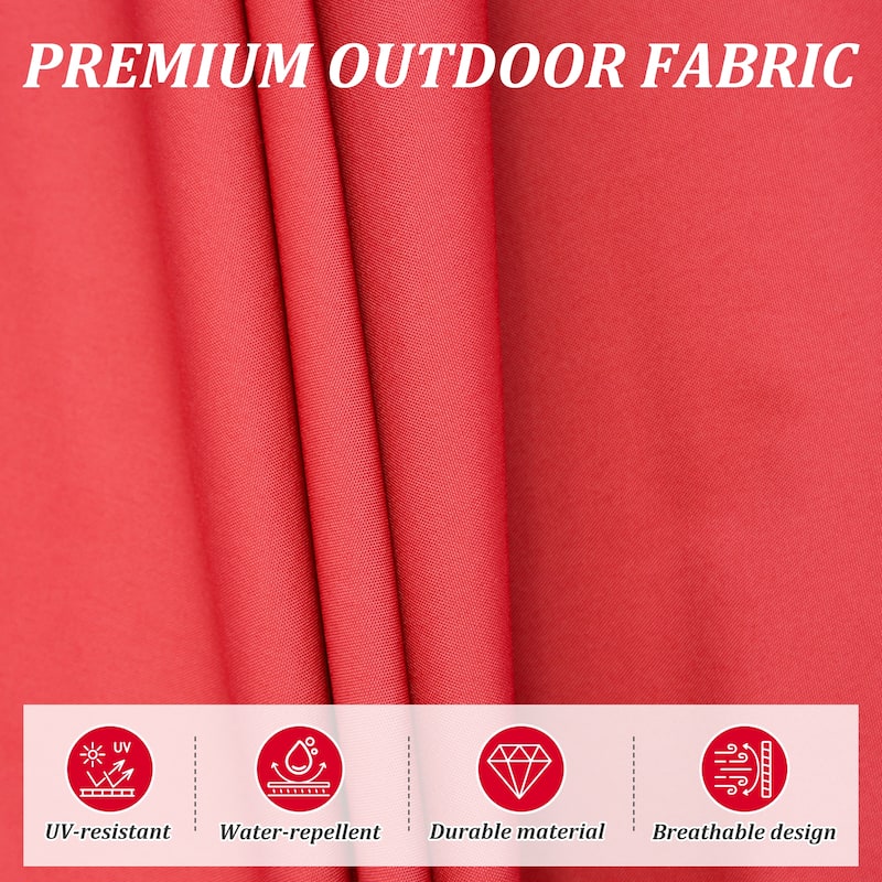 Rectangle Patio Umbrella with Crank Lift and Tilt Function(Base not included)