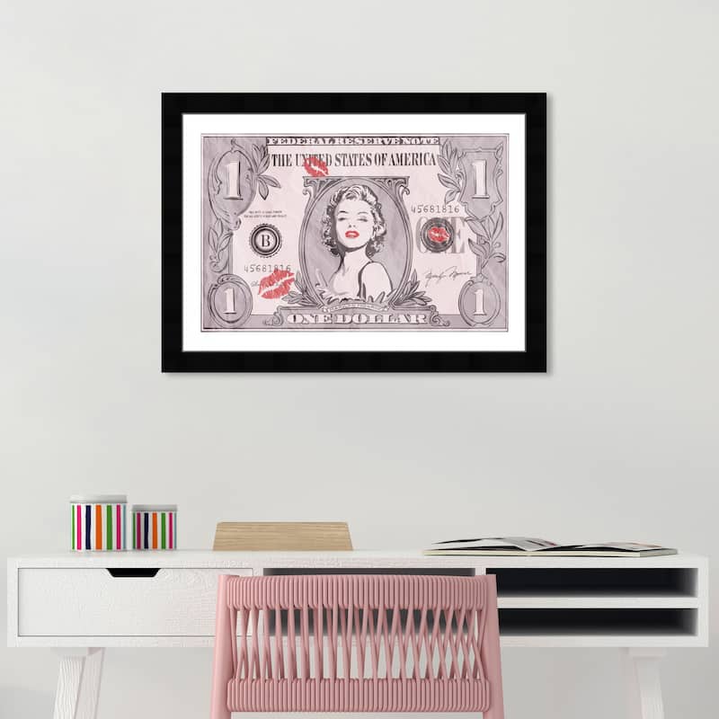 Wynwood Studio Prints Fashion Glam Icon Currency Gray Wall Art - Black