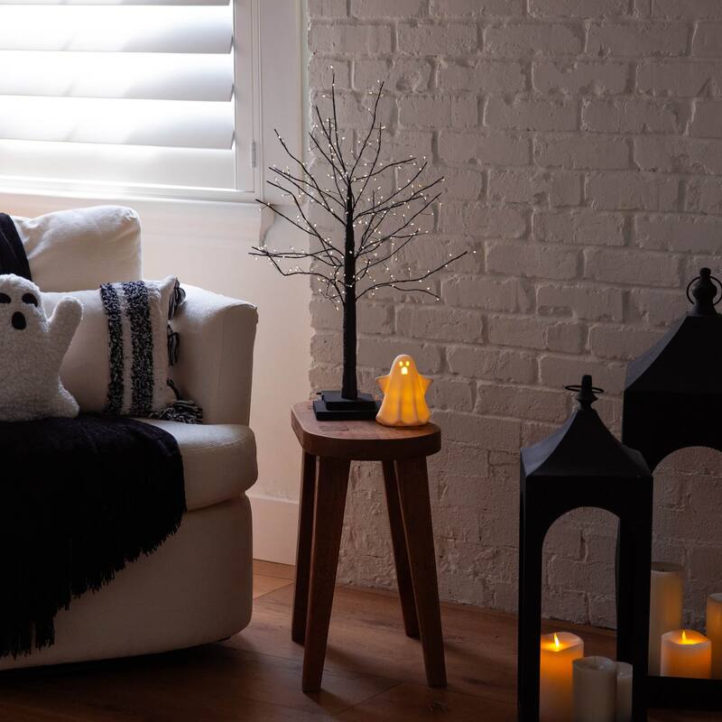 2-ft Pre-Lit Artifiical Halloween Black Twig Tree with 210 Lights