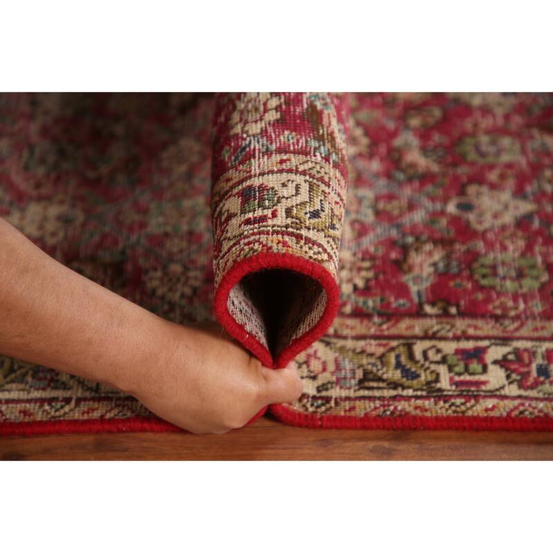 Tabriz Persian Antique Runner Rug Hand-knotted Wool Carpet - 3'3"x 9'3"