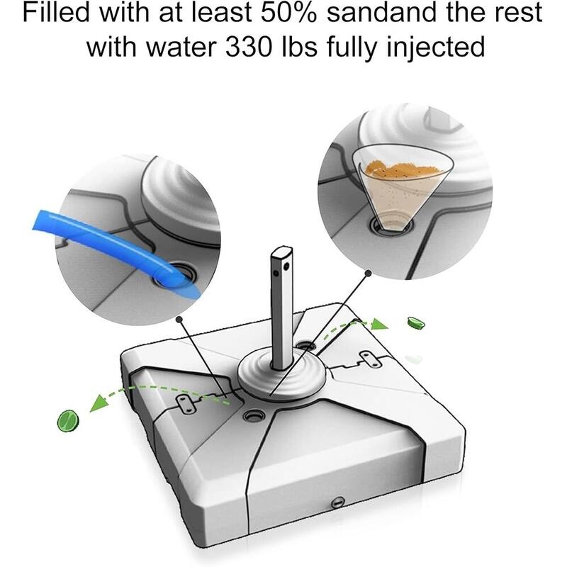 PURPLE LEAF 10 ft Square Wood Pattern Patio Cantilever Umbrella with Base