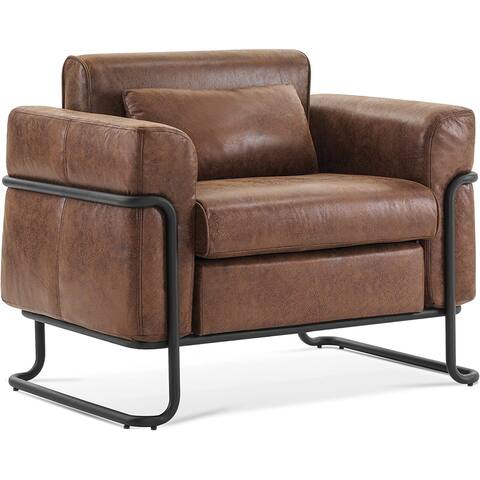 MCombo Modern Armchair, Upholstered Single Sofa Chair, Accent Club Chairs for Living Room Bedroom HQ506