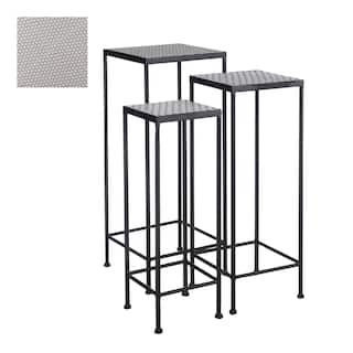 Set of 3 Exelsa Plant Stands White- ST