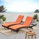preview thumbnail 70 of 80, Salem Outdoor Cushion Set for Chaise Lounge - Cushions only (Set of 2) by Christopher Knight Home - 79.25"L x 27.50"W x 1.50"H Orange