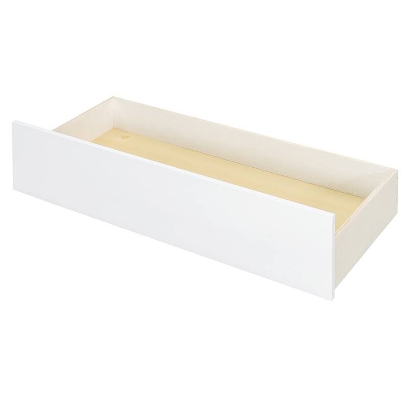 Twin Size House-Shaped Wooden Bed with Drawers, White