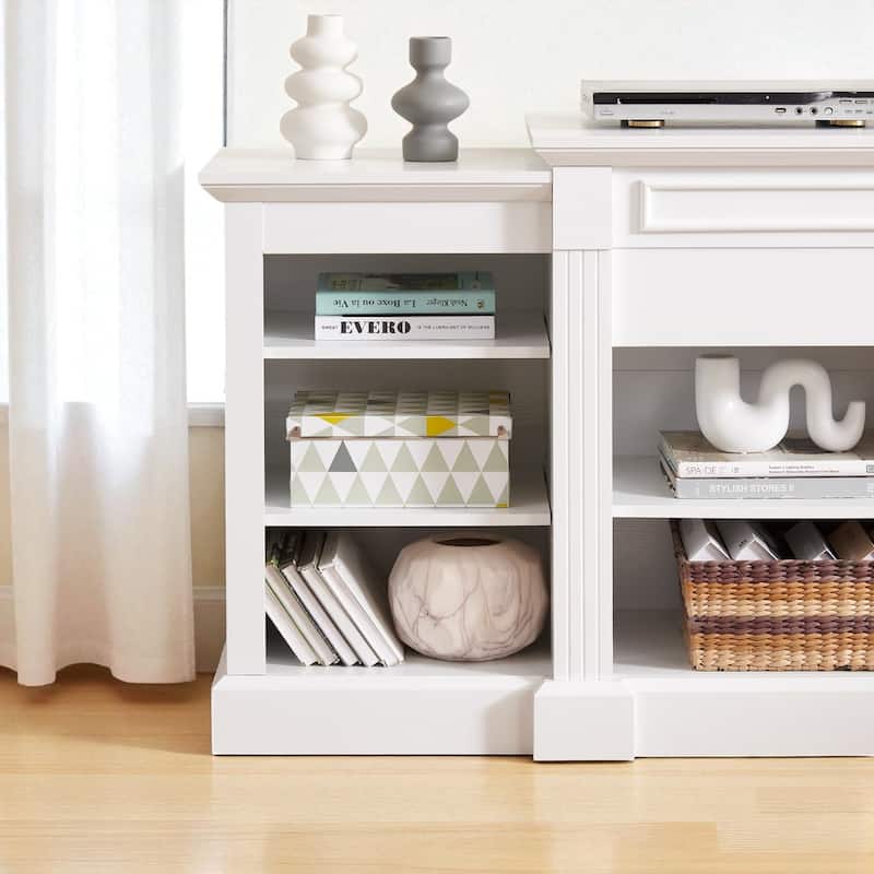 Modern Media Console Table with Adjustable Shelves, 65" TV Stand Storage Cabinet for Home Office or Bedroom