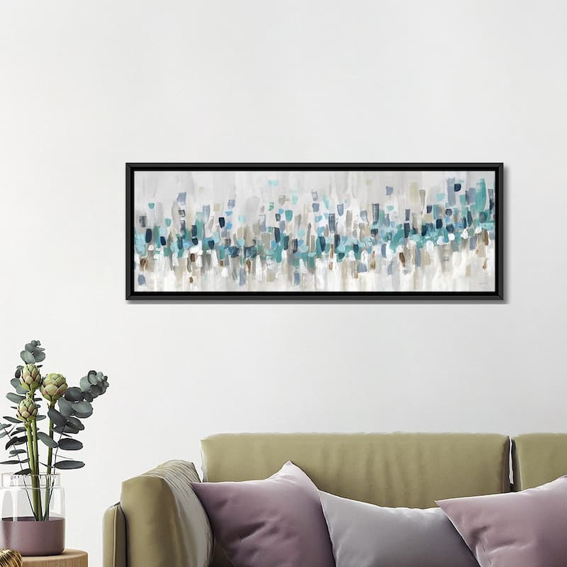 iCanvas "Blue Staccato" by Katrina Craven Framed Canvas Print