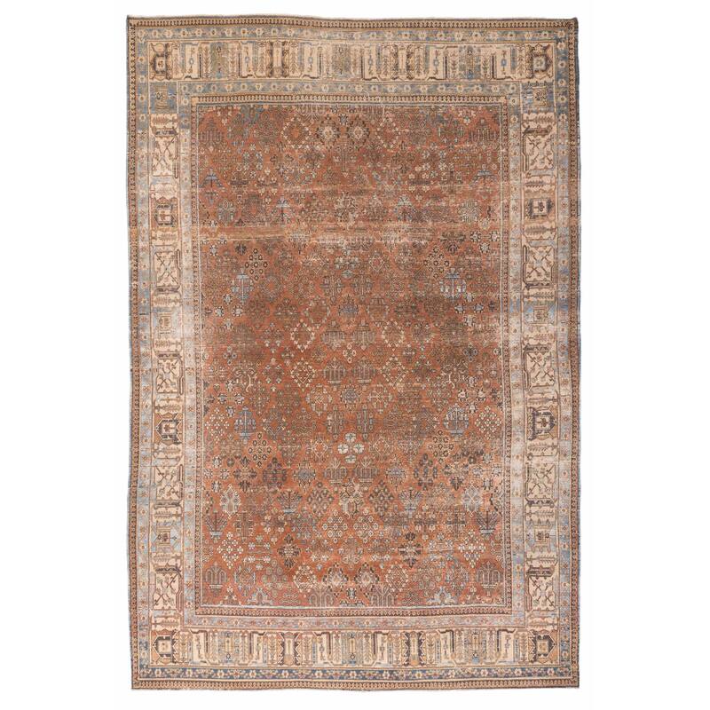 ECARPETGALLERY Hand-knotted Antalya Vintage Copper Wool Rug - 7'7 x 11'6