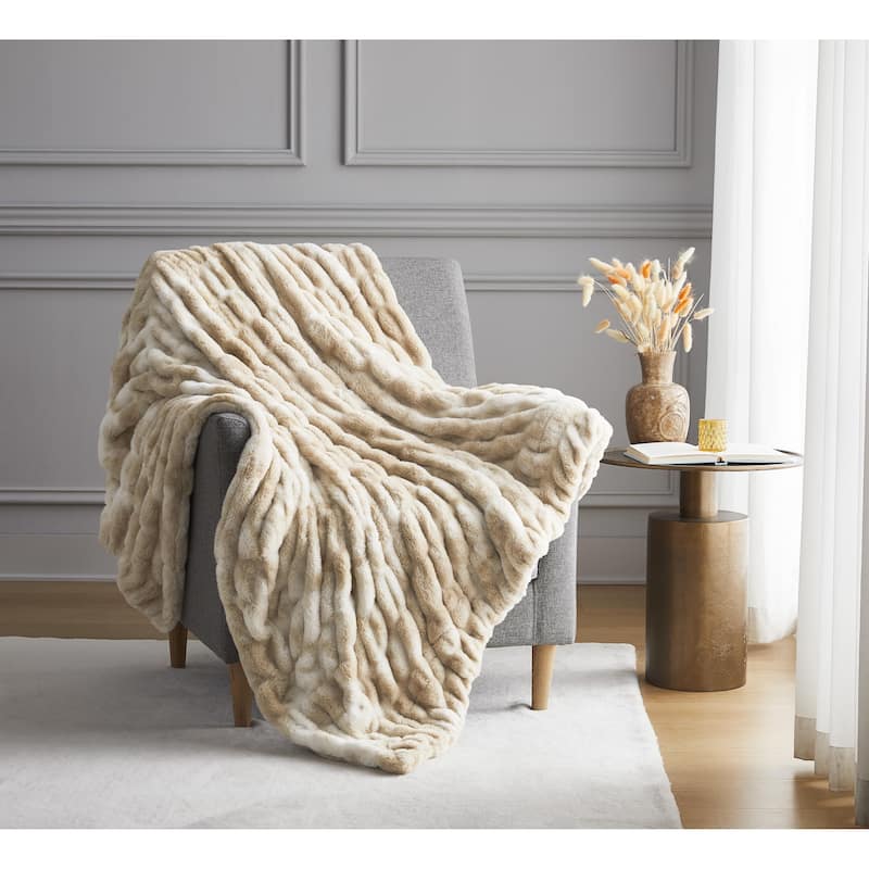 Nanshing Yoona Faux Fur Reversible Throw Blanket