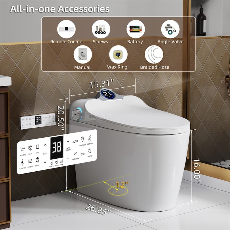 Smart Toilet with Foot Sensor Flush