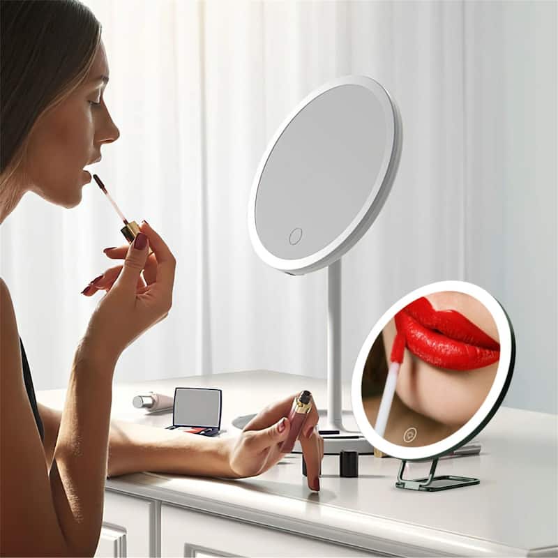 30X Magnifying Mirror with Light, 3 Color Dimmable LEDs